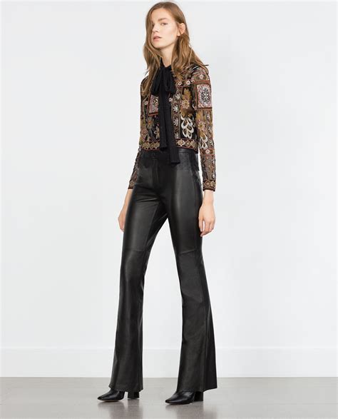 zara leather pants women